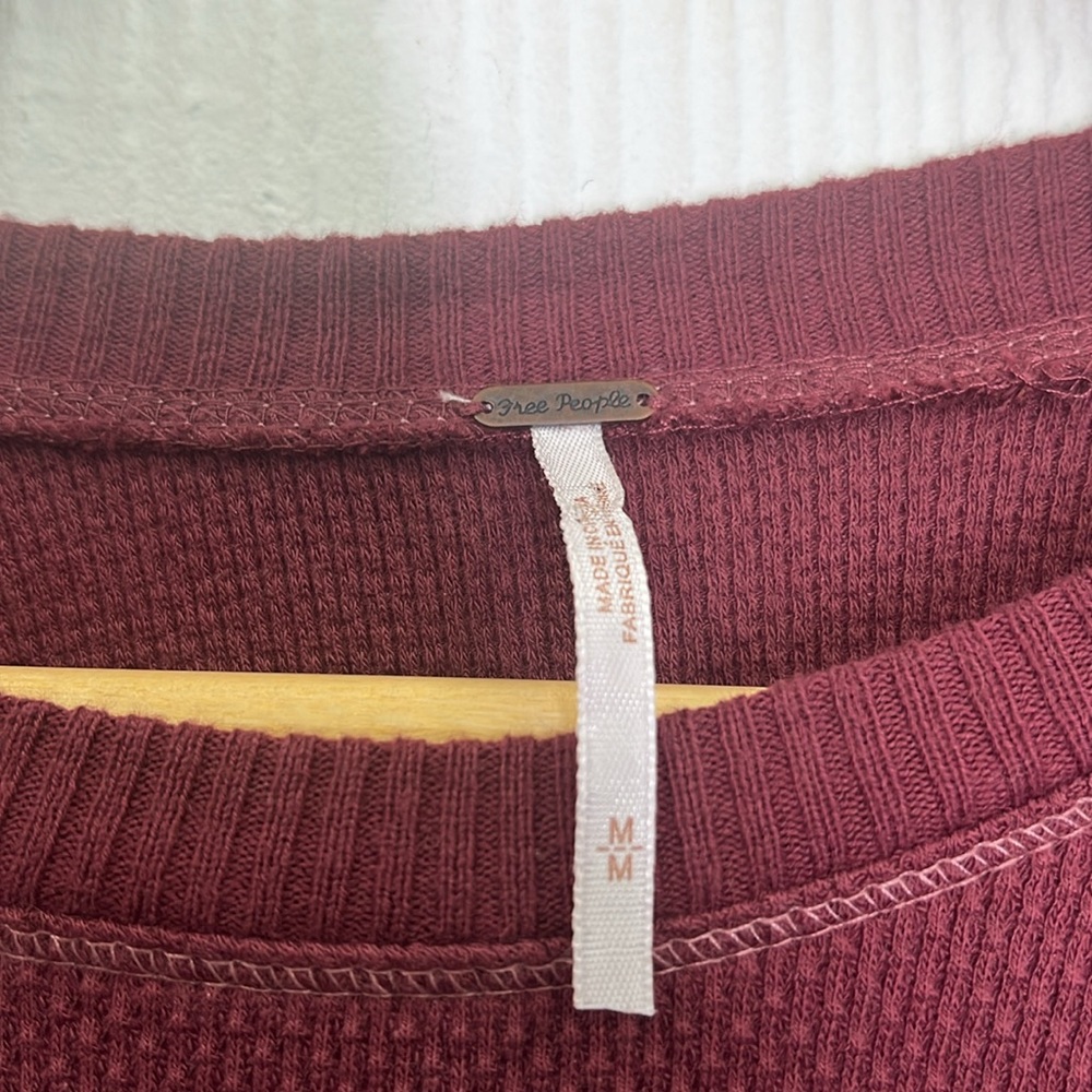 Free People - NWT In The Mix Rio Vino Thermal Long Sleeve Fun Top Size Medium - Picture 10 of 12